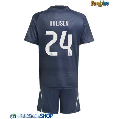 Maglie da calcio Real Madrid Dean Huijsen #24 Seconda Maglia Bambino 2025-26 Manica Corta + Pantaloni corti)